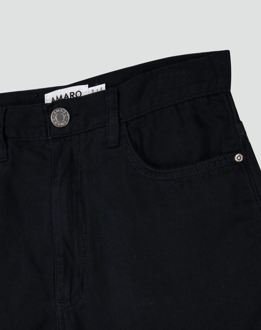 Black rolled-up denim shorts for women