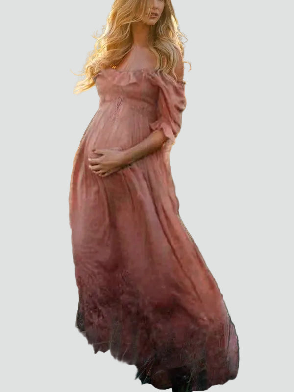 Sukienka Damska Ciążowa Maxi Boho Sesja Zdjęciowa Plenerowa Letnia