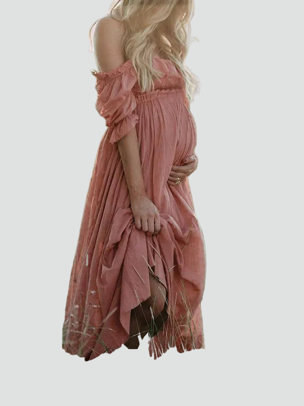 Sukienka Damska Ciążowa Maxi Boho Sesja Zdjęciowa Plenerowa Letnia