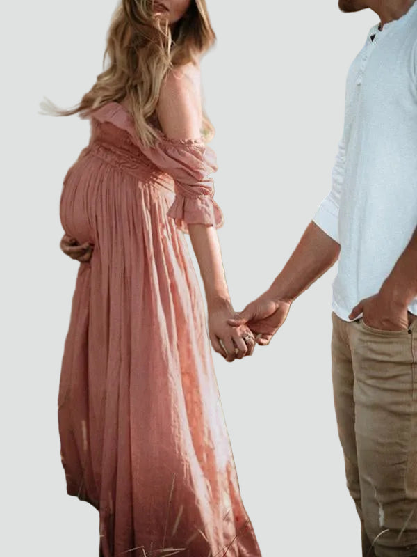 Sukienka Damska Ciążowa Maxi Boho Sesja Zdjęciowa Plenerowa Letnia