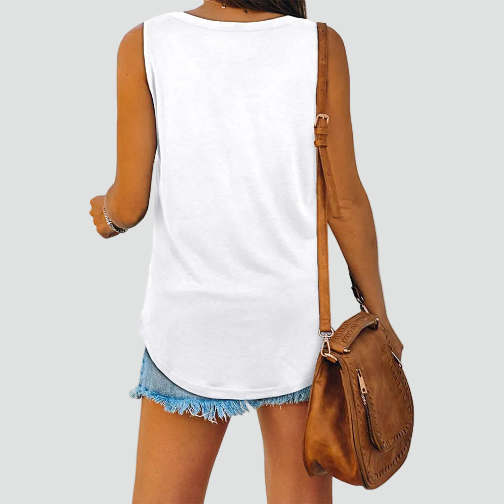 Light tank top with V-neck and loose fit