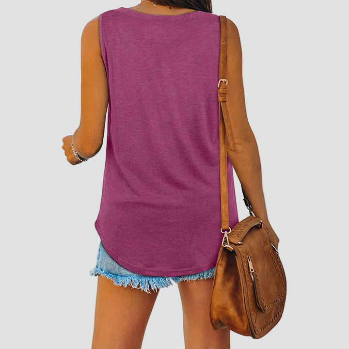 Light tank top with V-neck and loose fit