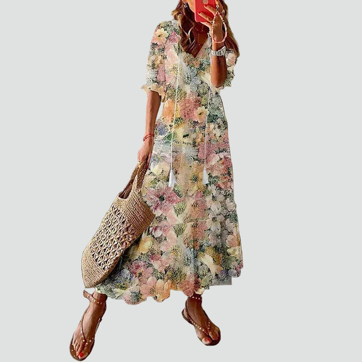 Bohemien maxi-jurk met V-hals voor dames