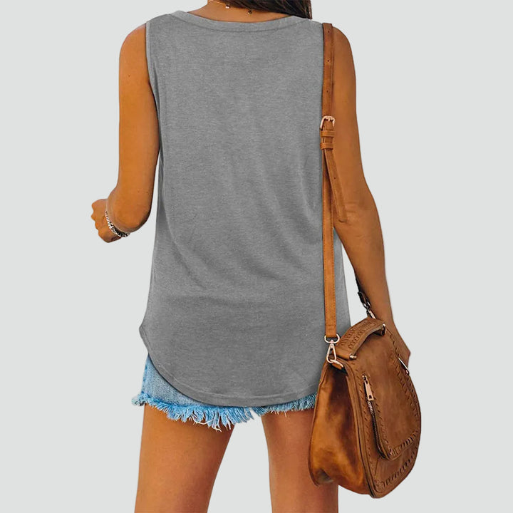 Light tank top with V-neck and loose fit