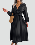 Women's midi cocktail wrap dress with belt for weddings