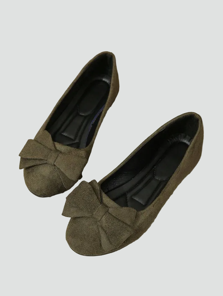Women's comfortable ballet flats with bow for daily wear