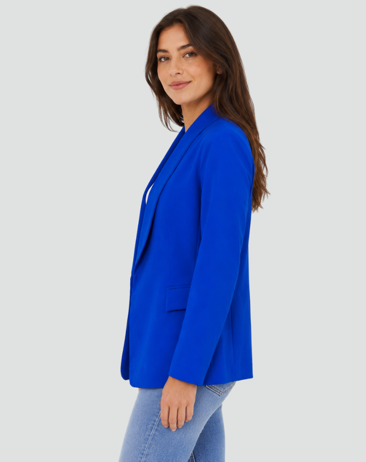Modern Women's Blazer with Collar and Button Closure, Elegant