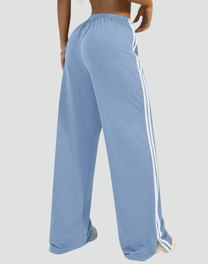 Pantalon de survêtement large pour femme avec bandes latérales