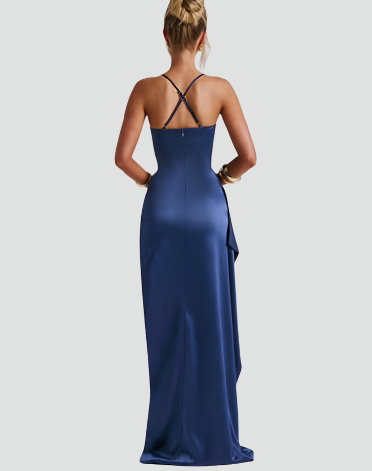 Maxi dress with chiffon bottom and thin straps