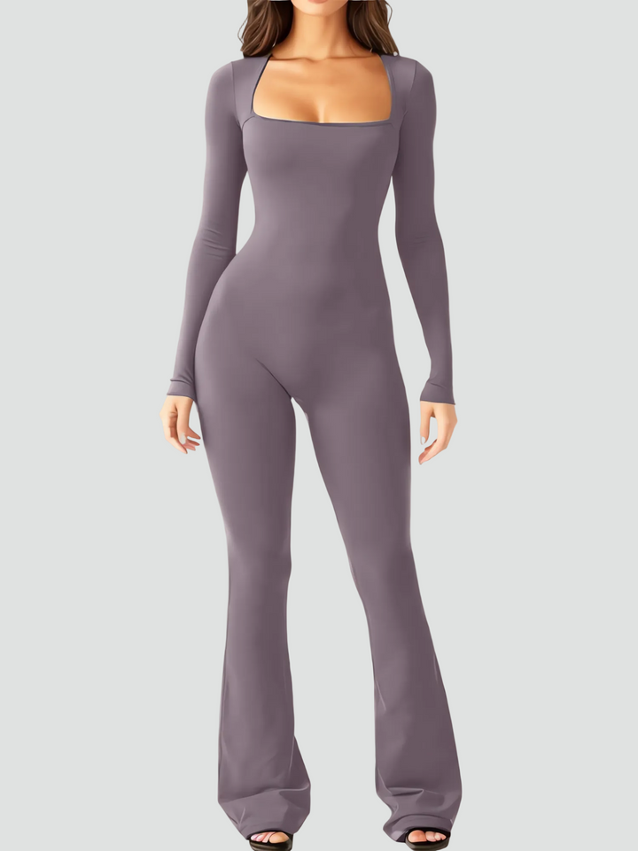 Elegancki kombinezon damski bodycon z długim rękawem