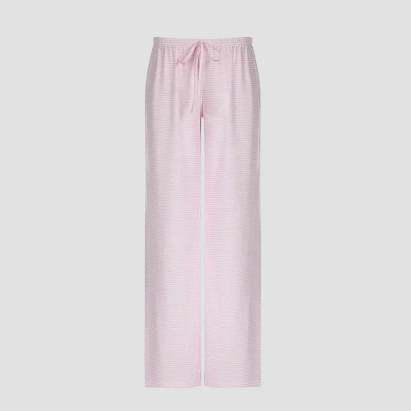 Women's wide-leg pants with elastic waistband for summer