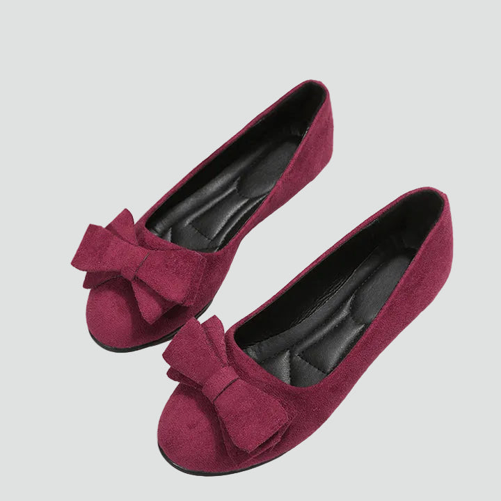 Women's comfortable ballet flats with bow for daily wear