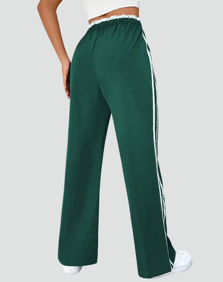 Pantalon de survêtement large pour femme avec bandes latérales