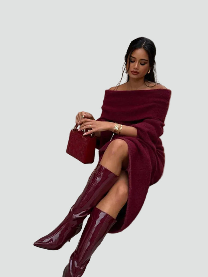 Sukienka maxi gala damska hiszpanka z długim rękawem dopasowana