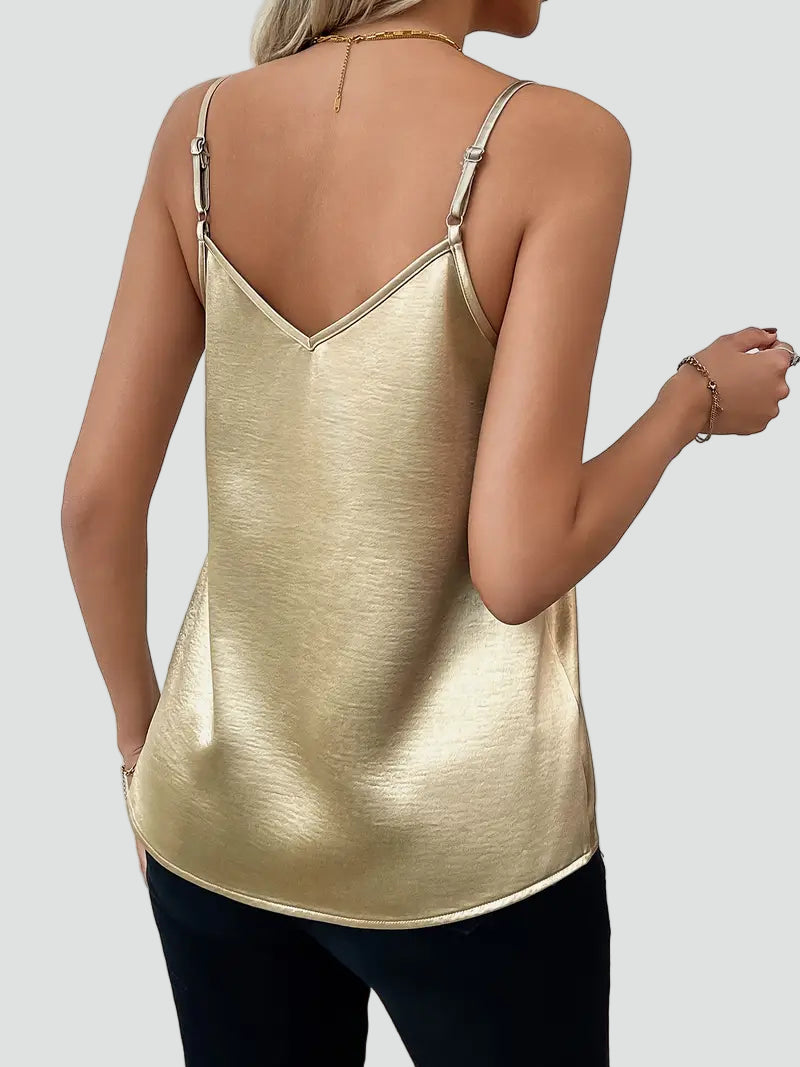 Satynowy top damski na ramiączkach elegancki