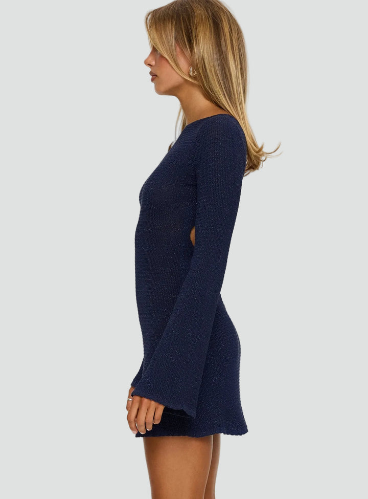 Strakke mini-jurk voor dames met open rug, feestelijk