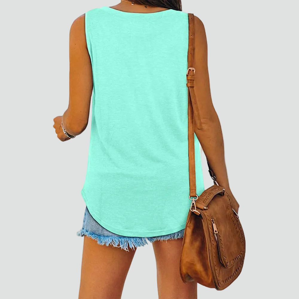 Light tank top with V-neck and loose fit