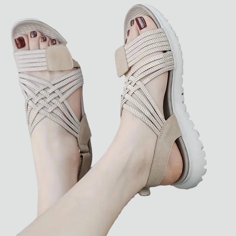 Women's comfortable sporty sandals with velcro for summer walking