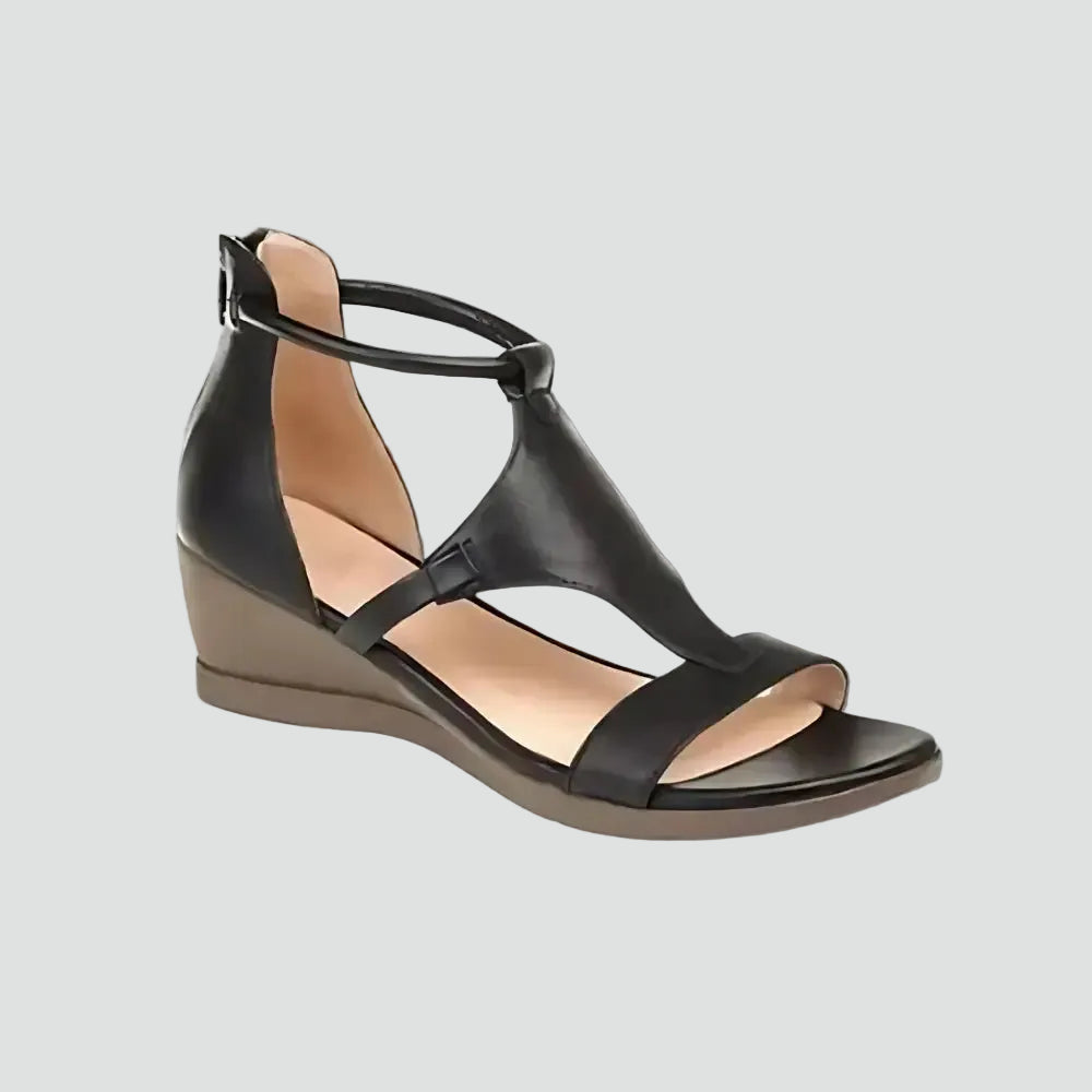 Women's wedge sandals with closed uppers and open toes