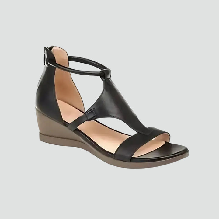 Women's wedge sandals with closed uppers and open toes