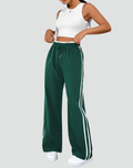 Pantalon de survêtement large pour femme avec bandes latérales