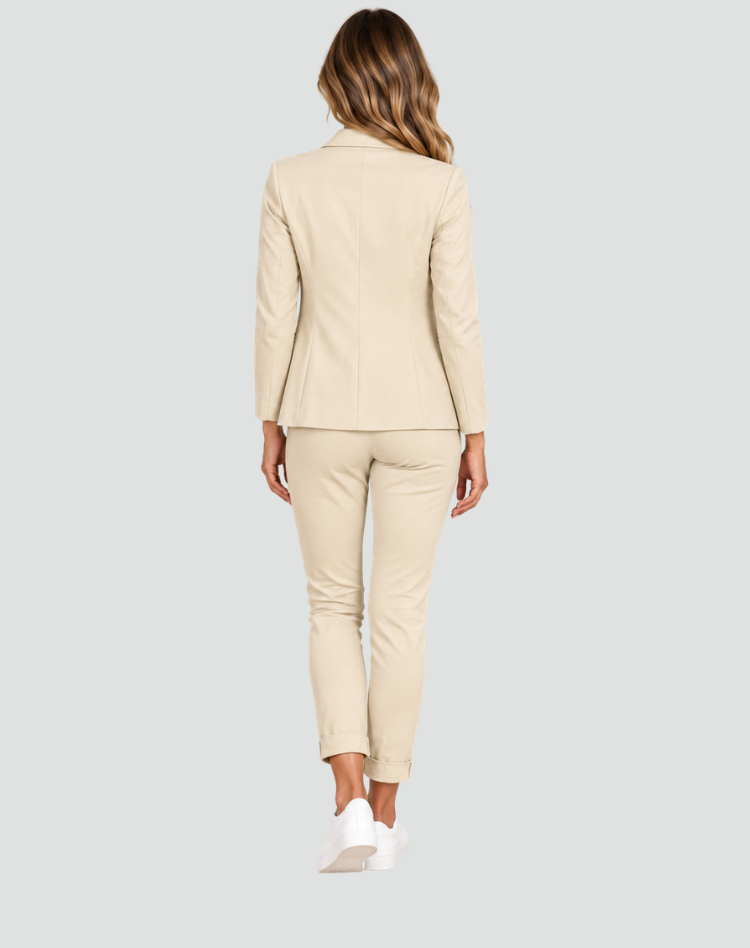Ensemble décontracté féminin deux pièces avec veste et pantalon