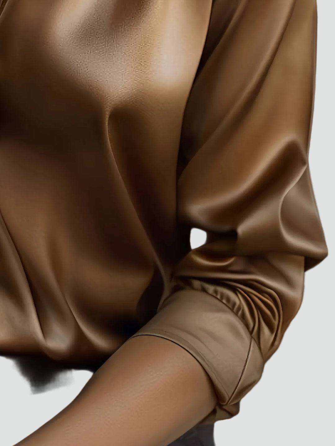 Klasyczna bluzka damska z efektem satyny z długim rękawem elegancka