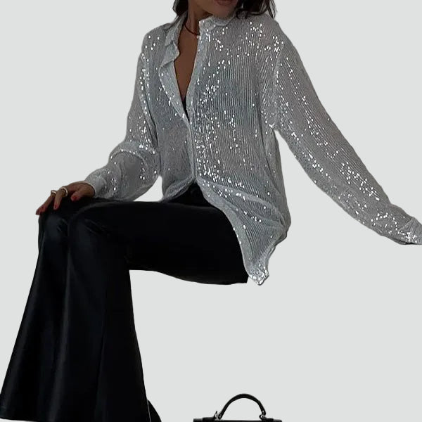 Sequin loose-fit party blouse for women