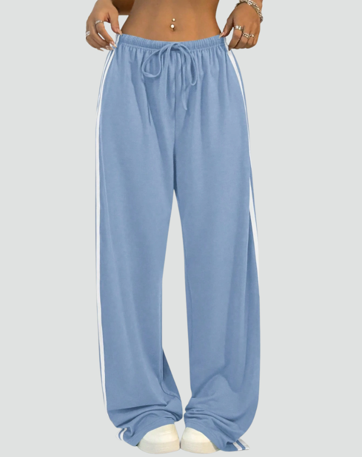 Pantalon de survêtement large pour femme avec bandes latérales