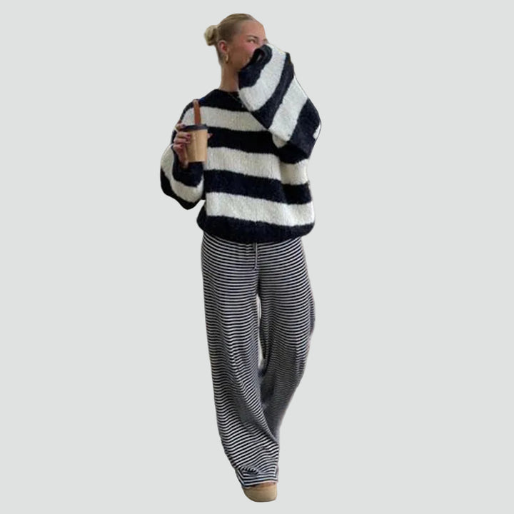 Women's wide-leg pants with elastic waistband for summer