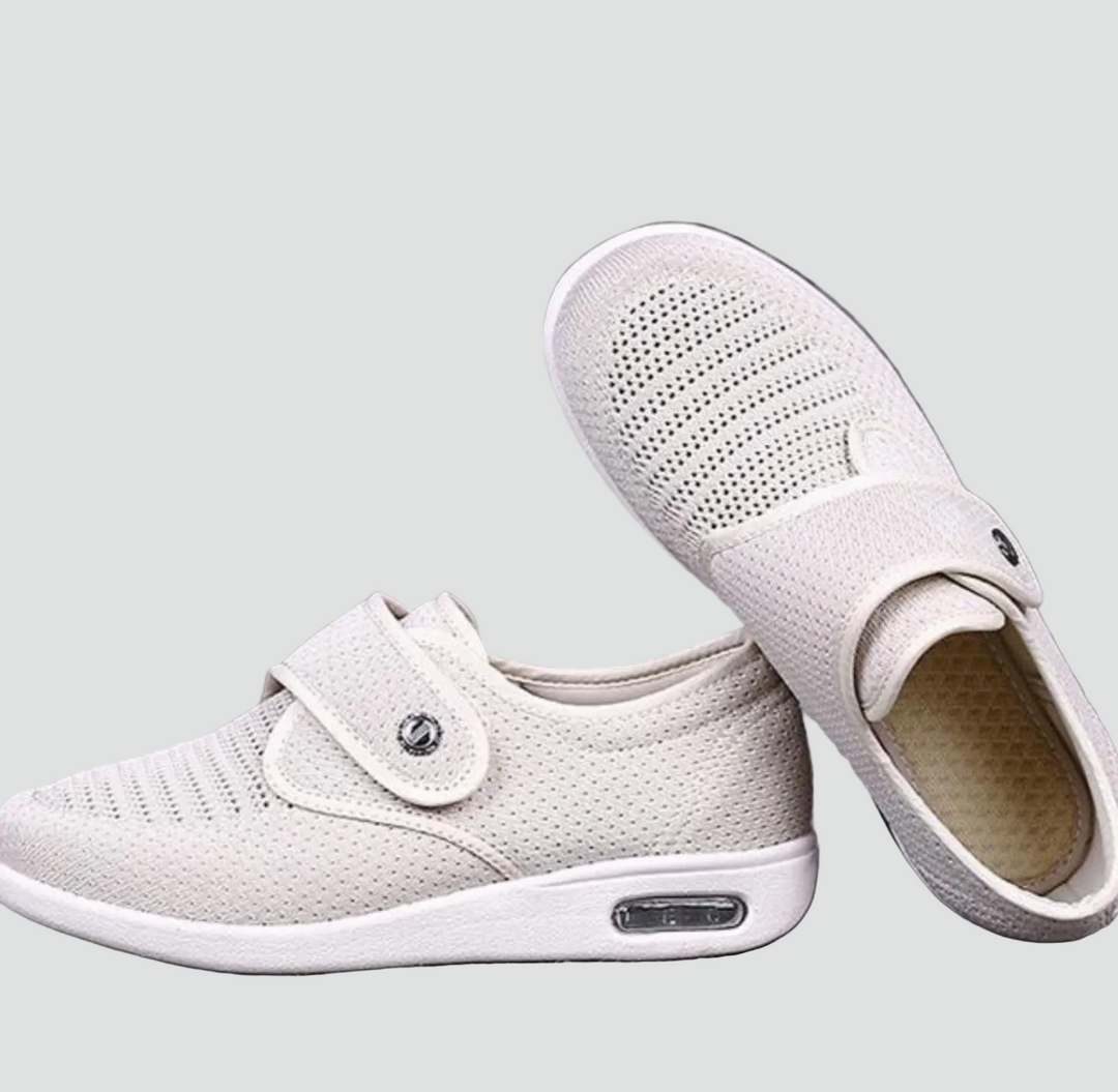 Szerokie wygodne buty damskie na rzep z oddychającą cholewką