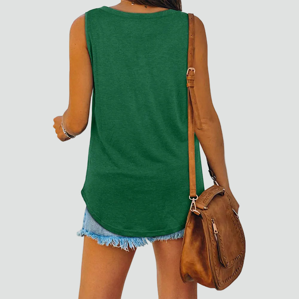 Light tank top with V-neck and loose fit