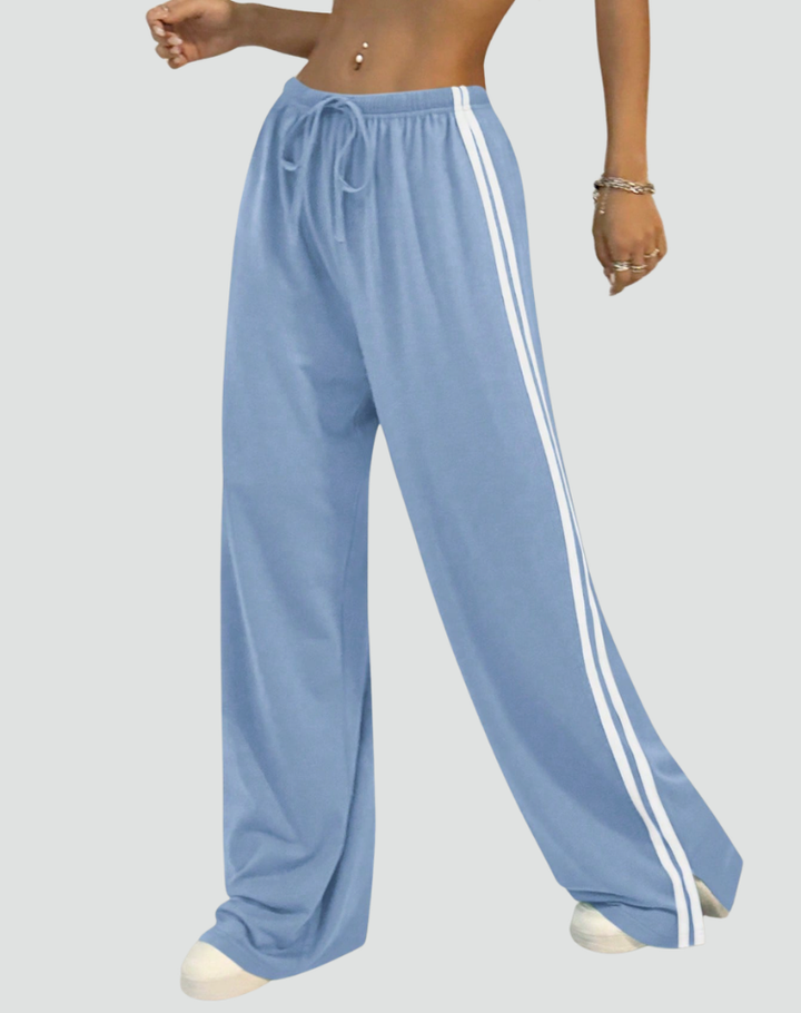 Pantalon de survêtement large pour femme avec bandes latérales