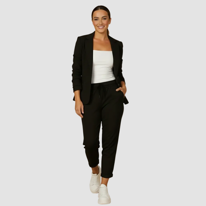 Wygodny sportowy garnitur damski blazer i spodnie jogger