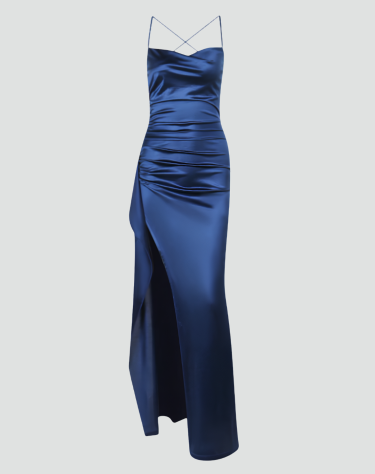 Maxi dress with chiffon bottom and thin straps