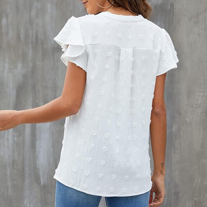 Delicate Light Romantic Women's Blouse with Subtle Pattern