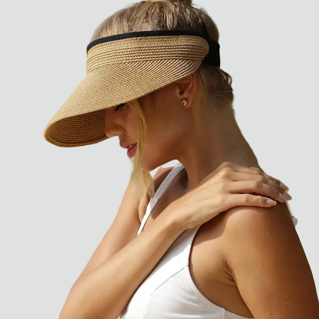 Dames opvouwbare zonneklep met brede rand