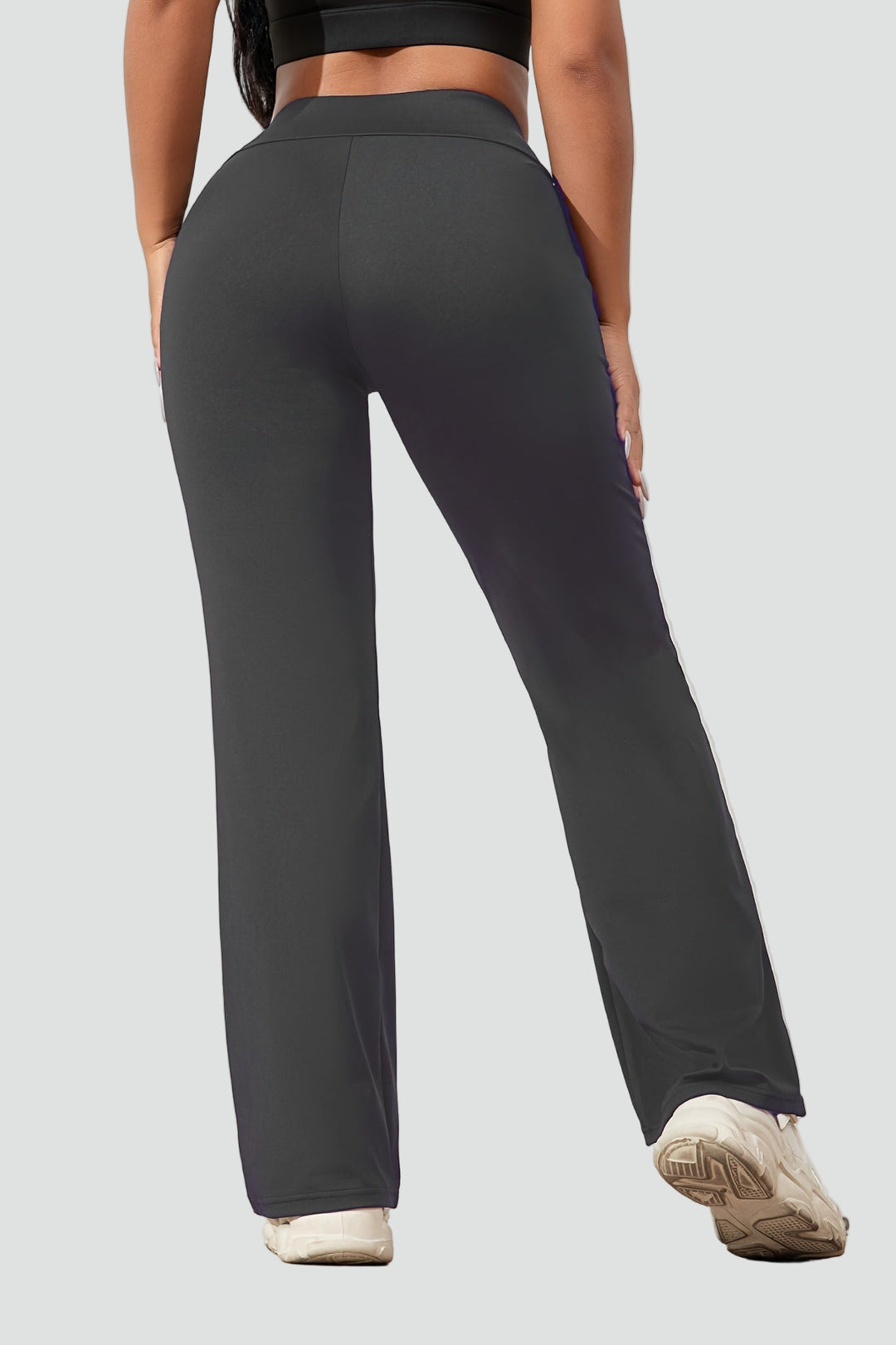 Damskie spodnie z rozszerzaną nogawką i elastycznym stanem