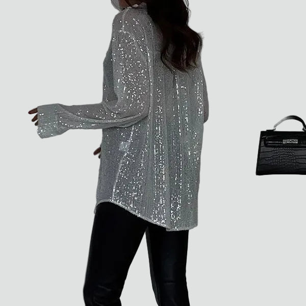 Sequin loose-fit party blouse for women
