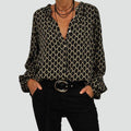 Lightweight women's blouse with V-neck and long sleeves