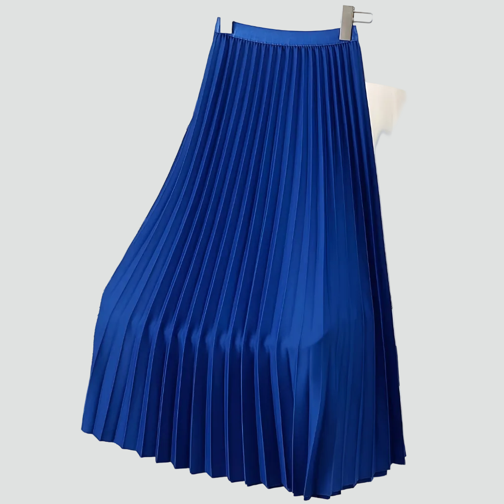 Plisowana spódnica midi damska elegancka z wysokim stanem