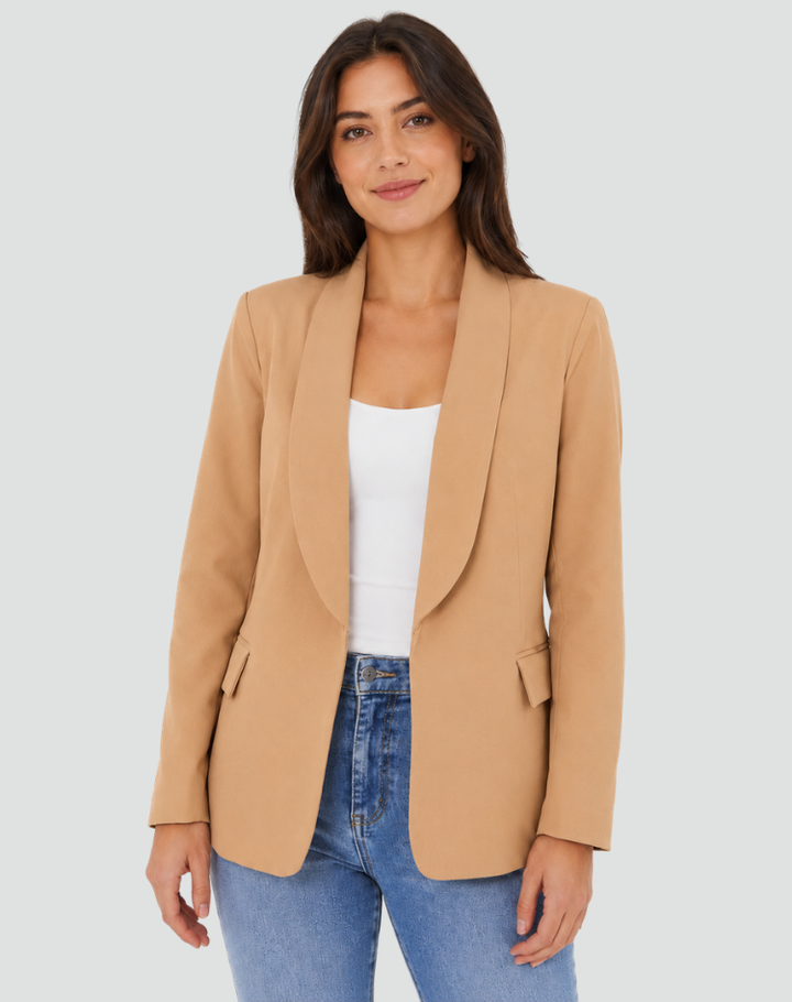 Modern Women's Blazer with Collar and Button Closure, Elegant