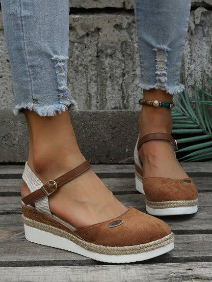 Stylowe Komfortowe Damskie Espadryle na koturnie