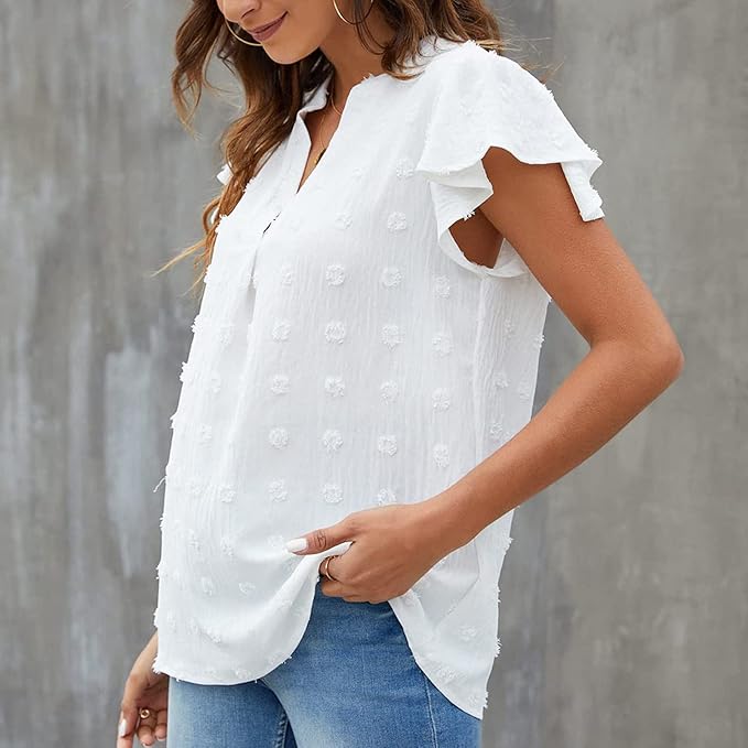 Delicate Light Romantic Women's Blouse with Subtle Pattern