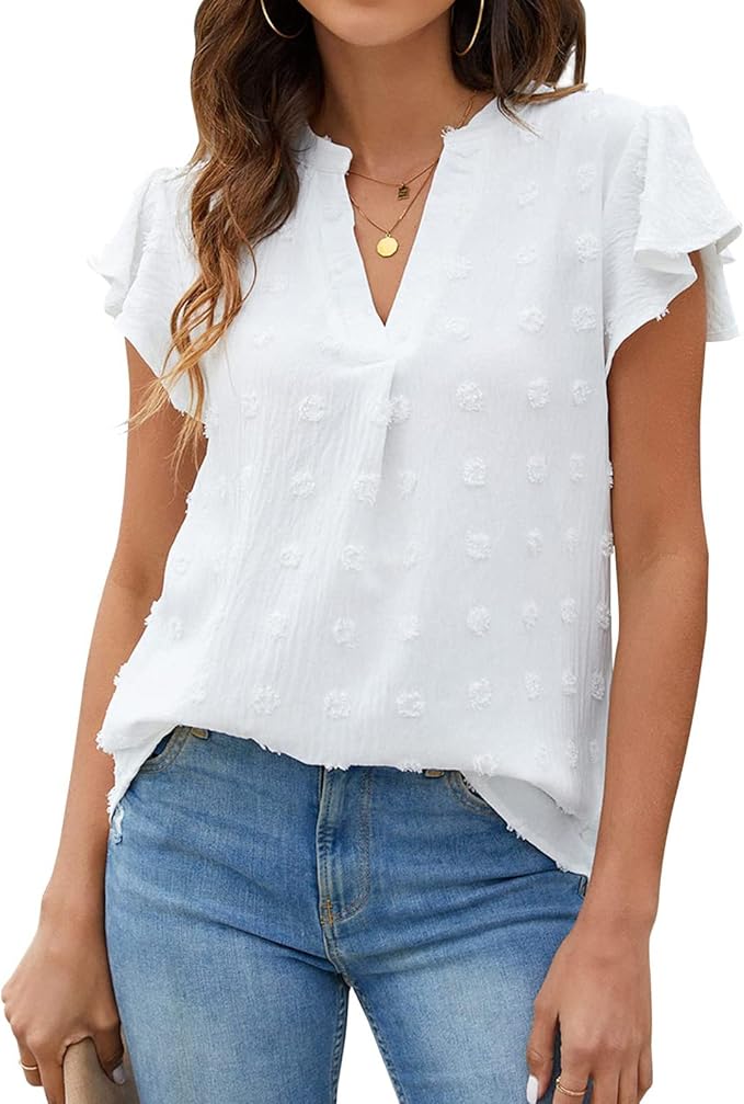Delicate Light Romantic Women's Blouse with Subtle Pattern