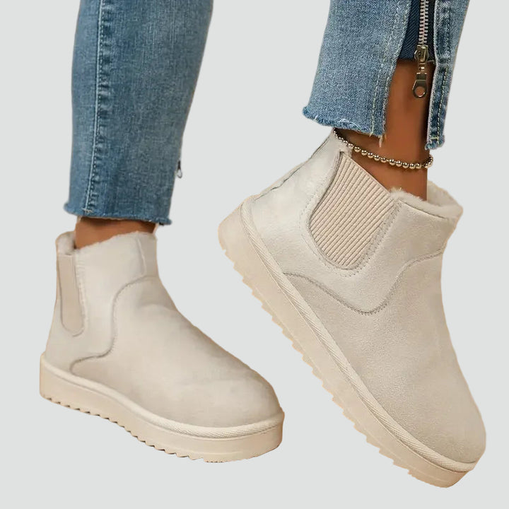 Ocieplane zimowe botki damskie z futerkiem