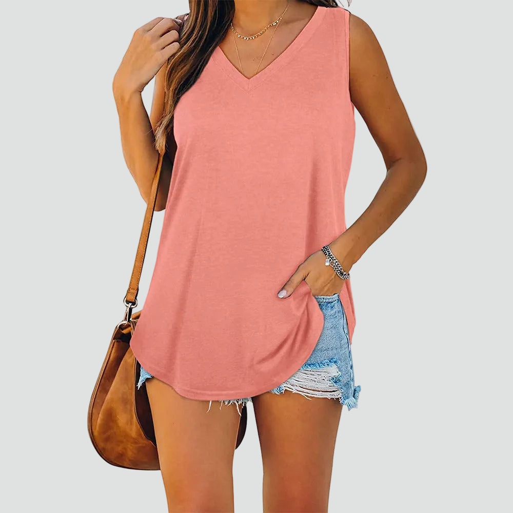 Light tank top with V-neck and loose fit