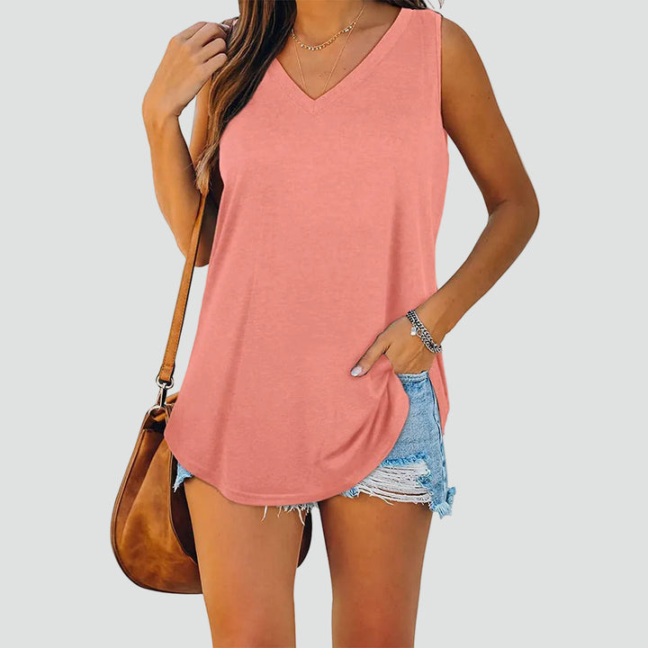 Light tank top with V-neck and loose fit