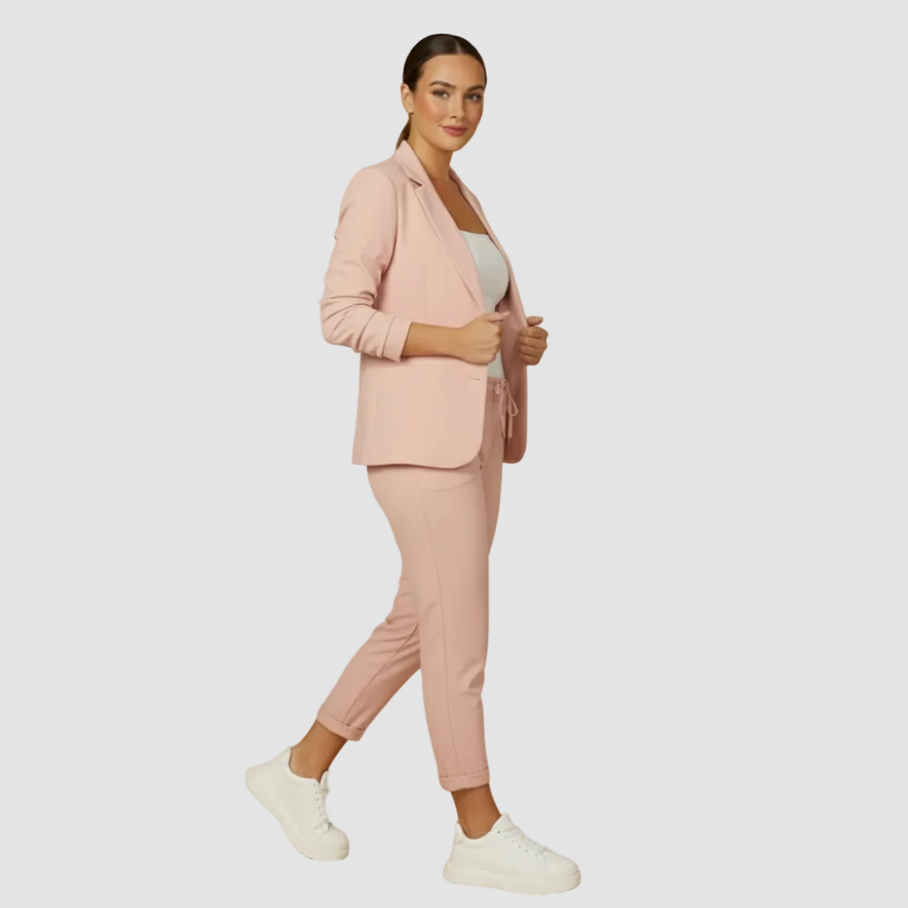 Wygodny sportowy garnitur damski blazer i spodnie jogger