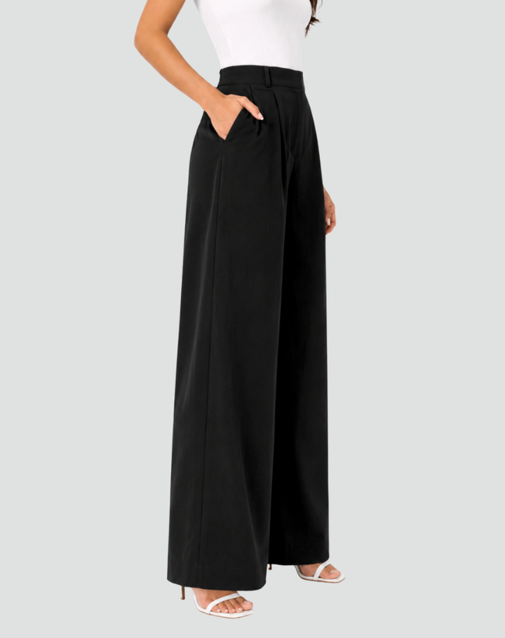 Elegante palazzo broek met hoge taille en brede pijpen